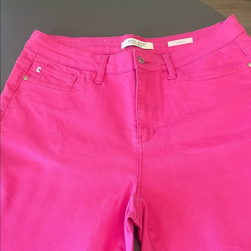 Judy Blue Hot Pink Skinny Jeans - Picture 4 of 7